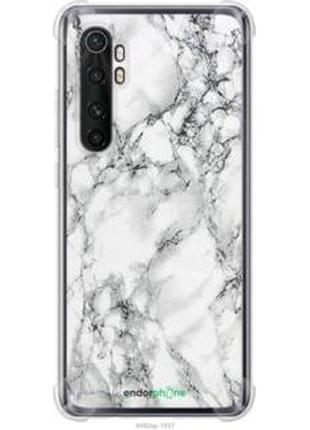 Чехол на xiaomi mi note 10 lite мрамор белый "4480sp-1937-8094", надежная защита на телефон