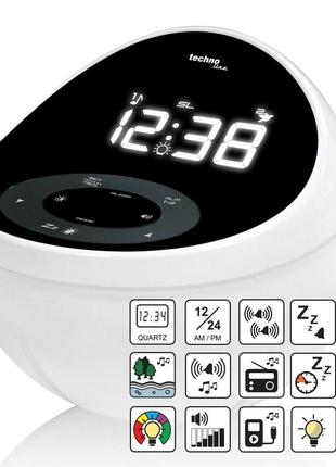 Годинник настільний з радіо technoline wt500 black/white (wt500)5 фото