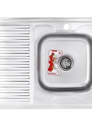 Кухонная мойка zerix z8060r-06-160md (micro decor) (zs0608) d_1543