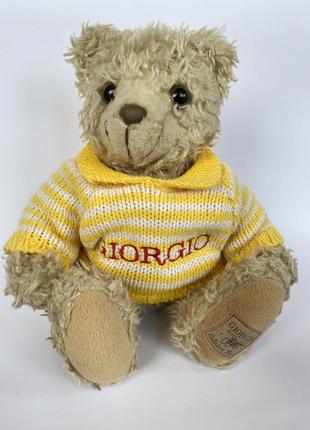 Мягкая игрушка коллекционный медведь giorgio beverly hills 1996 в вязаном жёлтом свитере