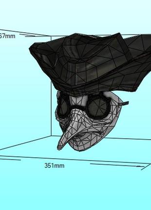 Маска чумного лікаря plague doctor maskконструктор з картону паперкрафт papercraft ігровий персонаж пазл 3д фігура