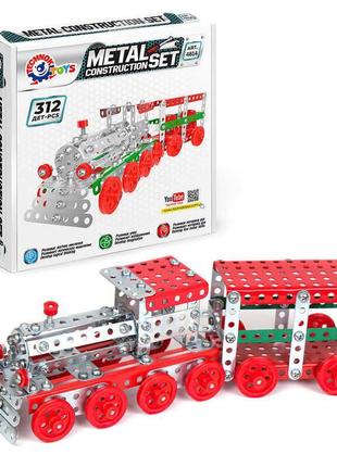 Гр конструктор метал "поїзд" 4814 (10) "technok toys" 312 деталей, в коробці
