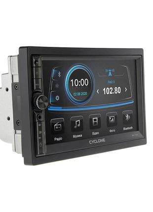 Автомагнитола cyclone mp-7124 (bluetooth, usb, sd, дисплей 7", 2din, с пультом, mp5)