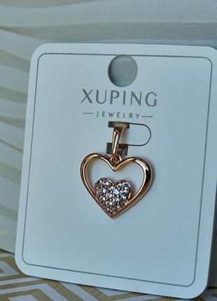 Кулон xuping серце з медичного золота позолота ксюпінг підвіс