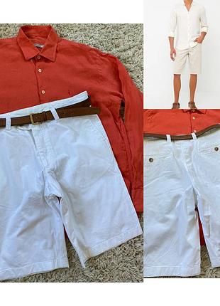 Актуальные на лето белые мужские коттоновые шорты ,paul kehl,p.48-50