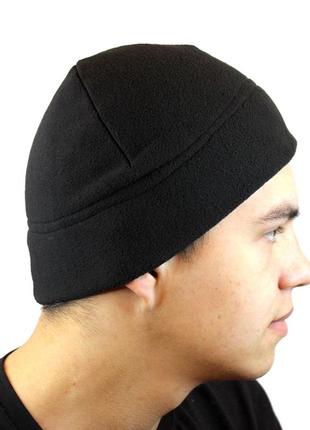 Тактическая шапка зимняя флисовая черная турция зсу под шлем военная всу