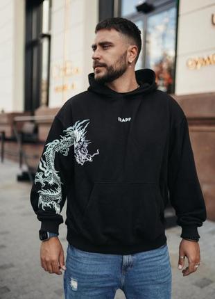 Чоловічий чорний худі.66-507