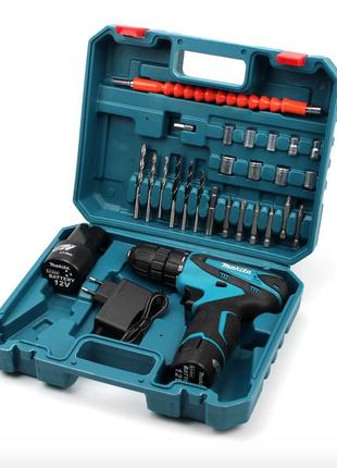 Шуруповёрт 12v с набором makita df330dwe, набор бит и запасной аккумулятор