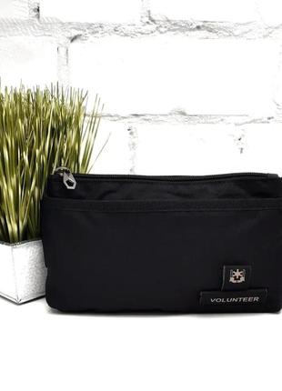 Мужская поясная сумка полиэстер черная арт.1590-33 black volunteer (китай)