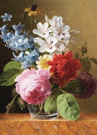 Алмазная вышивка. картина на подрамнике "цветочный букет. худ. jan frans van dael", размер 40х30 см