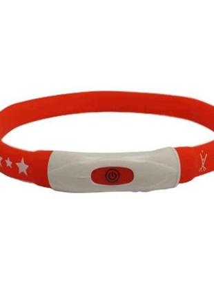 Нашийник animall led для собак з підзарядкою usb червоний розміру m 55 см (6914068020174)