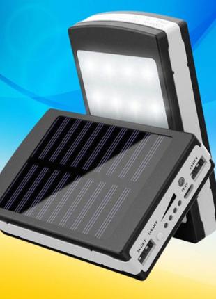 Powerbank 20000 mah с солнечной и led-панелью, с фонариком. павербанк, повербанк
