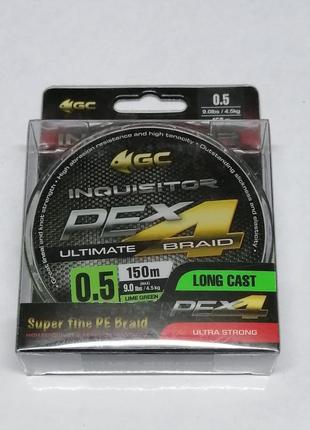 Шнур рыболовный golden catch inquisitor pe x4 150 м 0.5 4,5кг