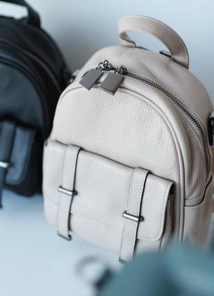 Мини рюкзак женский натуральная кожа бежевый арт.21-41 beige vivaverba україна - (китай)