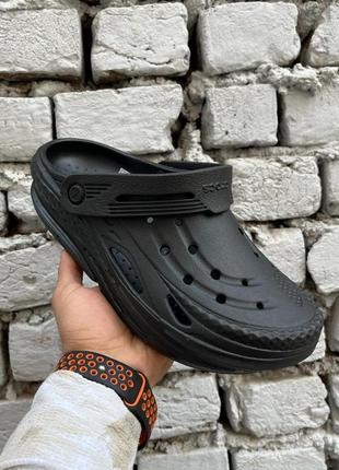 Crocs off grid clog black черные мужские сабо крокс, новинка, оригинал.