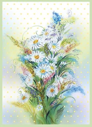 Алмазная вышивка. картина на картоне ромашки худ.балан, размер 21х25см