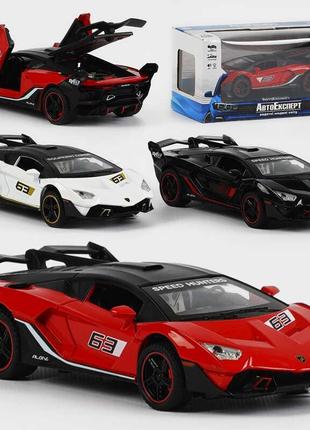 Машина 72009 (48) "авто експерт" 3 кольори, металопластик, 1:32, звук, світло, інерція, відчиняються двері,