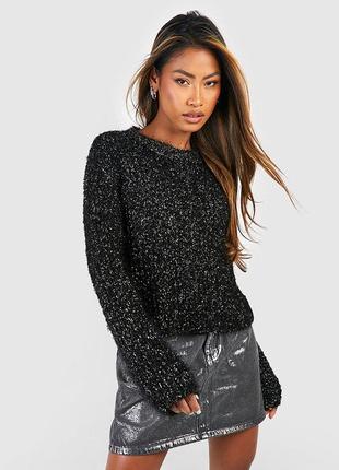 Светр кофта святковий светр з люрексовою ниткою boohoo