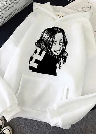 Худи с аниме принтом tokyo revengers білий s