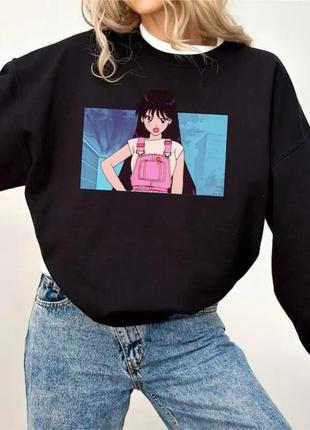Худі  з аніме принтом sailor moon чорний s