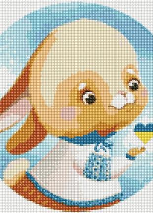 Алмазна вишивка зайчик ©катерина валерьїва, 40х40 см (ідейка)