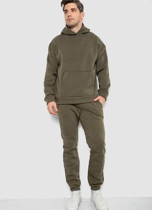 Спортивный костюм мужской на флисе, цвет хаки, 177r235