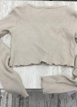 Bershka чудова бежева блузка з деуорацією2 фото