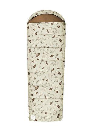Спальный мешок naturehike mt300 cnh22sd015 левый, бежевый с принтом