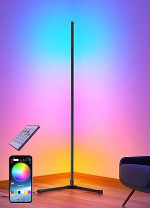 Угловой торшер, 60-дюймовый умный rgb светодиодный угловой светильник с приложением и пультом дистанционного