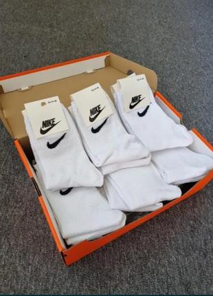 12 пар в упаковке, носки nike высокие белые р. 41-45