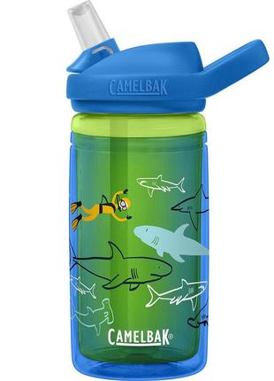 Детская термобутылка camelbak kids eddy 0.4l insulated (цвет scuba sharks)