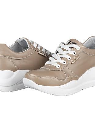 Женские латте кожаные кроссовки nika veroni 03179