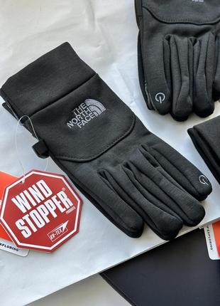 Теплі зимові флісові рукавички сенсорні The north face рукавички