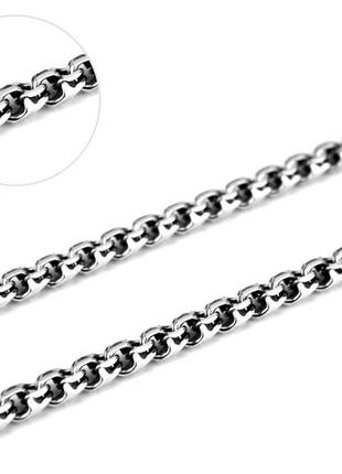 Цепочка серебряная классическая круглый бисмарк 801ч, 55 размер