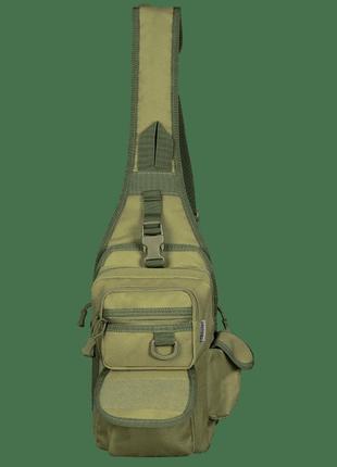 Camotec сумка gunner sling 2.0 olive, чоловіча сумка через плече, армійська сумка олива, військова сумка