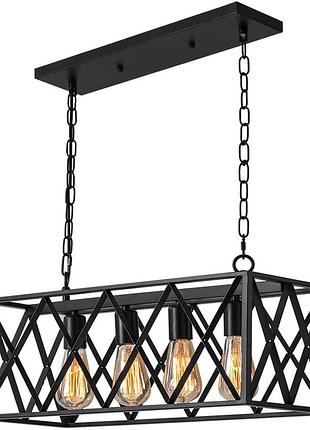 Промисловий світильник стельовий mr.3 retro rectangle pendant light 4 light люстра kitche island lighting