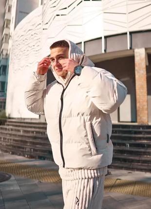 Зимняя мужская куртка огонь пушка homie 2.0 silk молочная
