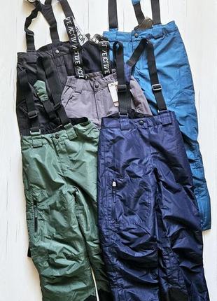 Термоштани дитячі crivit 134-140см, 8-10років, німеччина, напівкомбінезон зимовий/демісезонний для дівчинки/хлопчика, штани лижні мембранні