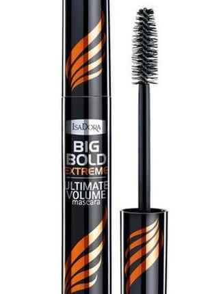 Туш для вій isadora big bold extreme ultimate volume mascara 15 extreme black, 14 мл