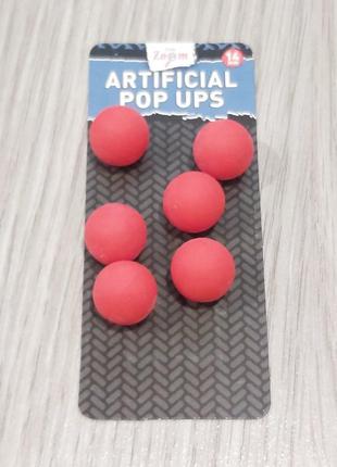 Искусственные плавающие шарики cz artificial pop ups, 14mm, 6pcs, red