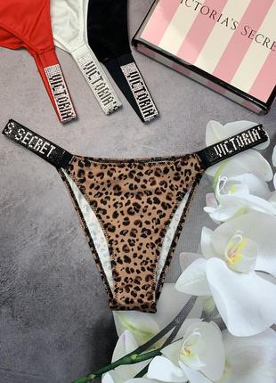Женские трусики victoria's secret very sexy леопардовые трусики виктория сикрет бразилиана стразы