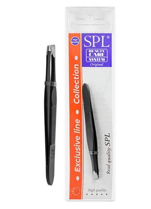 Пинцет для коррекции бровей spl скошенный чёрный 9158