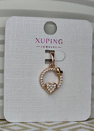 Кулон xuping серце з медичного золота позолота ксюпінг підвіс