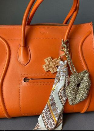 Брелок з рафії губи handmade золото