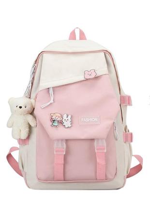Рюкзак женский детский школьный портфель розовый