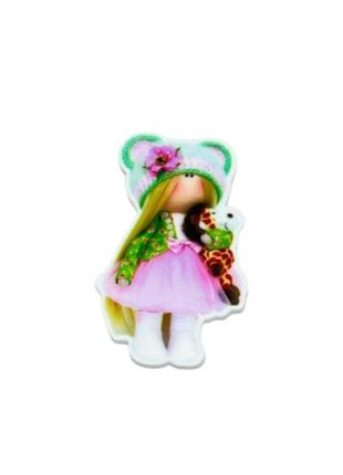 Середина для бантиков кукла тильда - (розовое платье), размер 25*41 мм, шт, ассорти