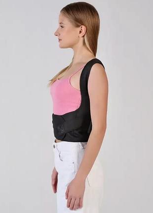 Эластичный корректор осанки, корсет для выравнивания спины и разгрузки позвоночника черный