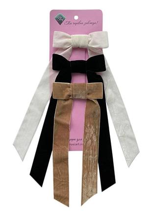 Набір з 3-х оксамитових бантиків my scarf
