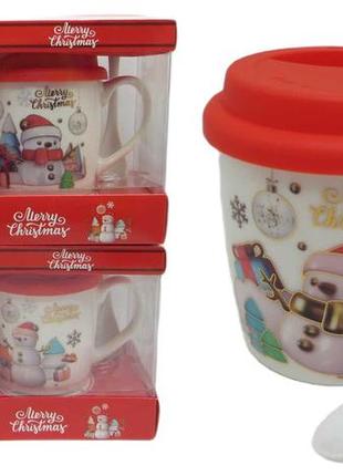 Чашка новогодняя "санта и снеговик", 350 мл. *рандомный выбор
