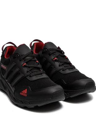 Літні чоловічі кросівки сітка adidas (адідас) чорні повсякденні на літо *а30 чорн-кр сіт.*